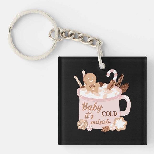 Porte-clefs Bébé Il fait froid dehors (Devant)