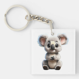 Porte-clefs Bébé koala mignon de style Funko avec de grands ye