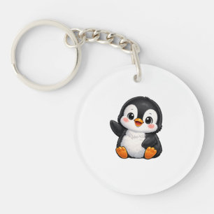 Porte-clefs Bébé manchot mignon faisant signe Personnage de de