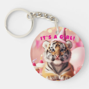 Porte-clefs Bébé mignon Révéler fille rose bébé Tiger