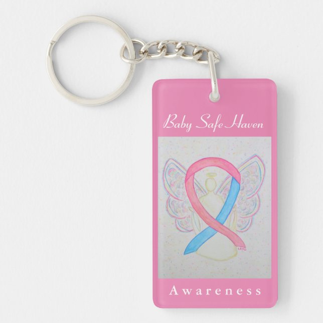 Porte-clefs Bébé Safe Haven Sensibilisation Ruban Angel Porte  (Devant)