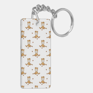 Porte-clefs Bébés mignons d'automne dans un motif de feuilles