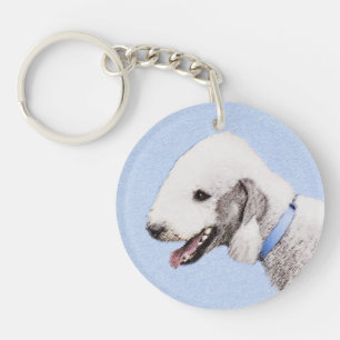 Porte-clefs Bedlington Terrier Peinture - Art Chien original