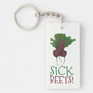 Porte-clefs Beets Malades (Beats) Beet Rouge Végétarien Drôle