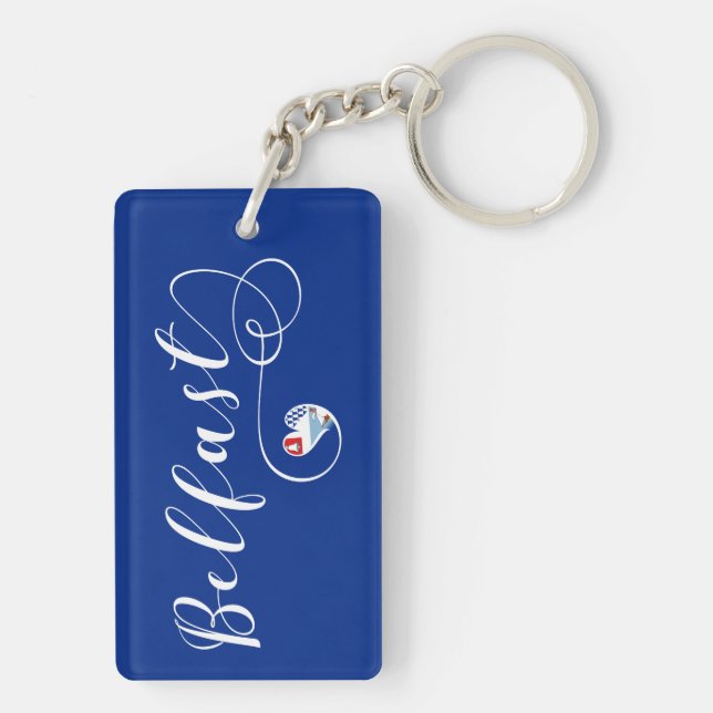 Porte-clefs Belfast Flag Heart, Irlande du Nord (Dos)