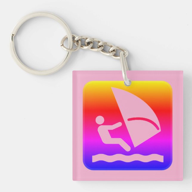 Porte-clefs Belize Windsurfing (Caulker Caye) Arc-en-ciel (Devant)