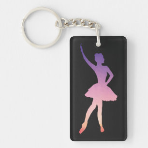 Porte-clefs Belle ballerine rose violet fille