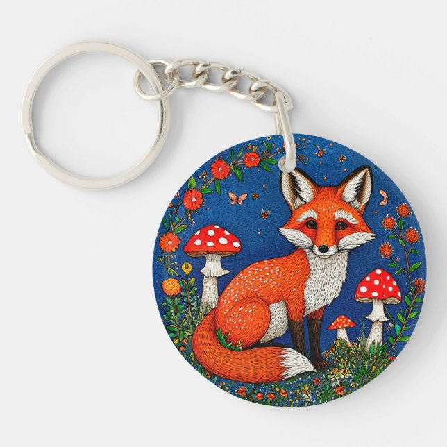 Porte-clefs Belle caricature fox (Devant)