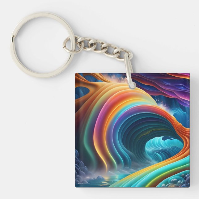 Porte-clefs Belle cascade arc-en-ciel (Devant)