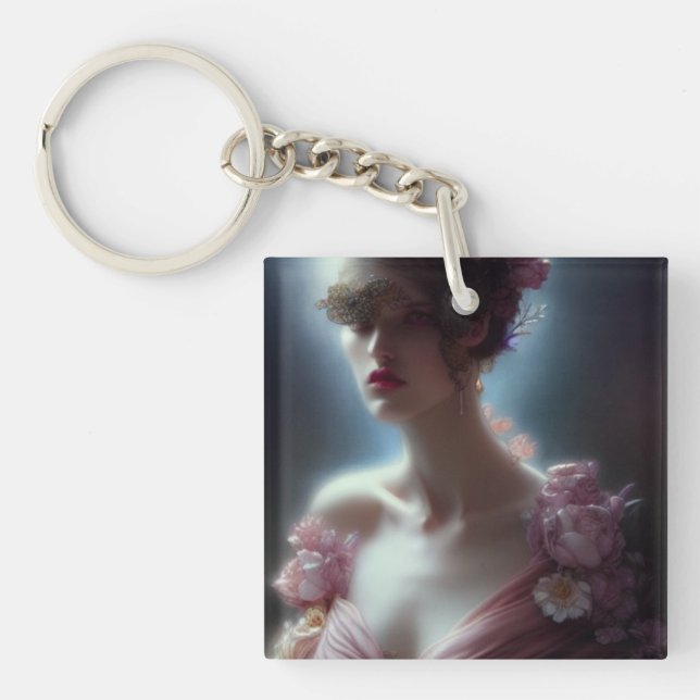 Porte-clefs Belle femme AI Généré Art Porte - clé (Devant)