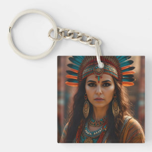 Porte-clefs Belle femme aztèque