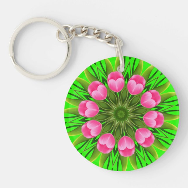 Porte-clefs Belle Fleur Mandala Design (Devant)