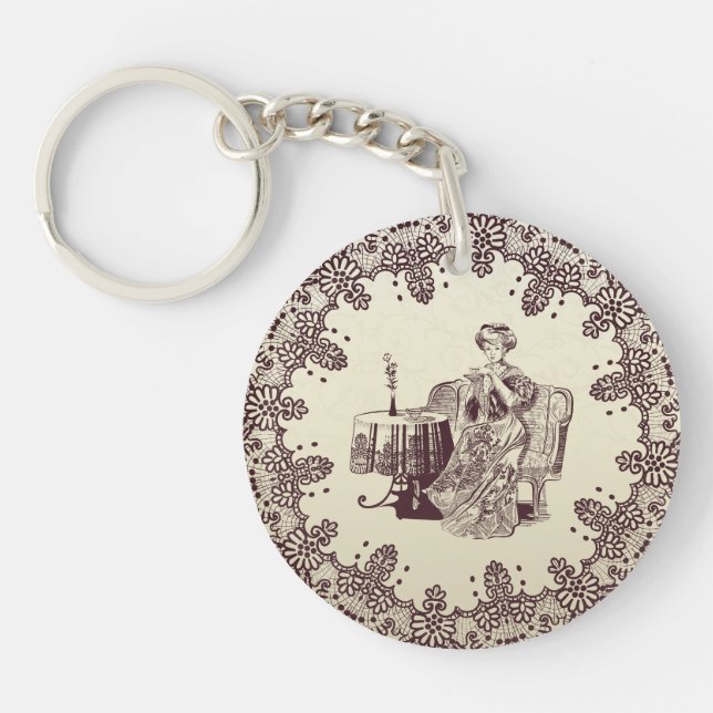 Porte-clefs Belle Lady boissons thé (Devant)