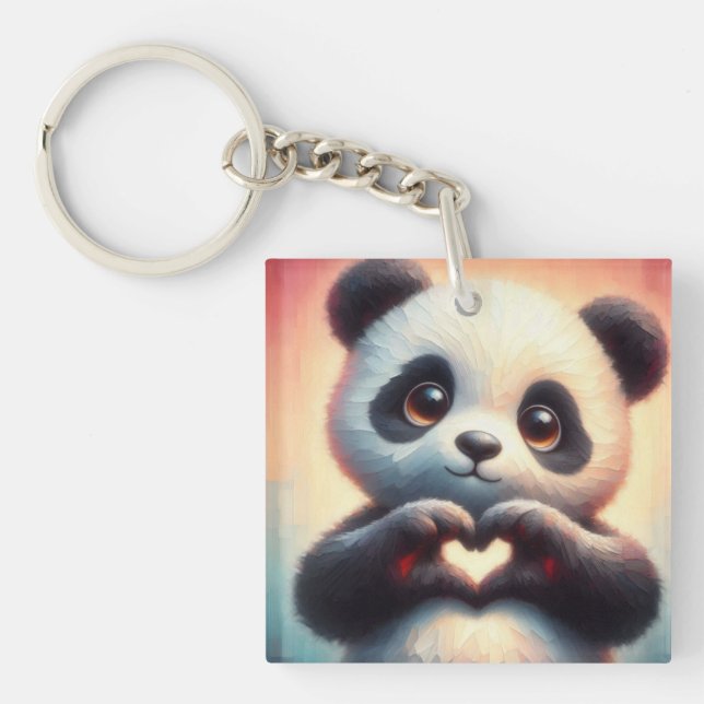 Porte-clefs Belle Love Heart Panda (Devant)