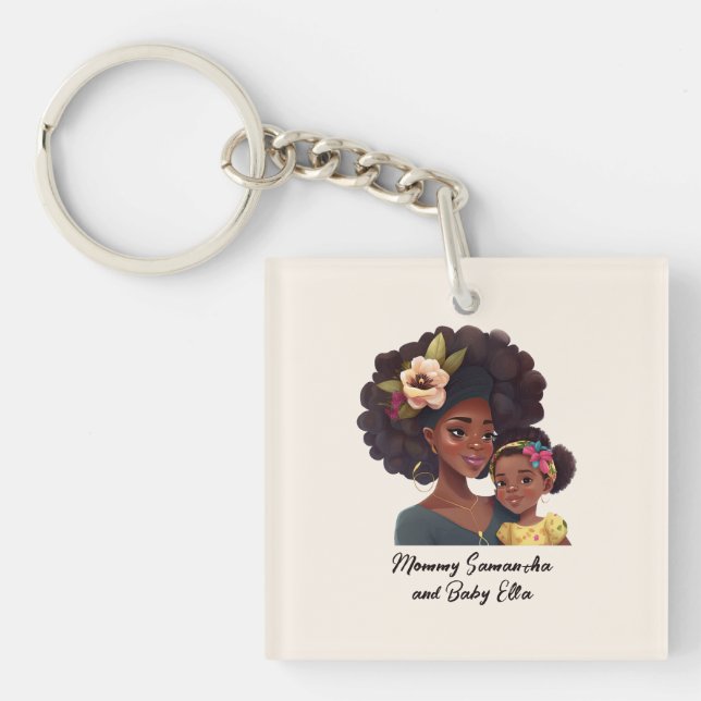 Porte-clefs Belle mère et fille noire (21) (Devant)