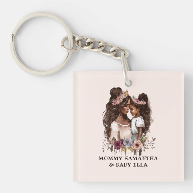 Porte-clefs Belle mère et fille noire (5) (Devant)
