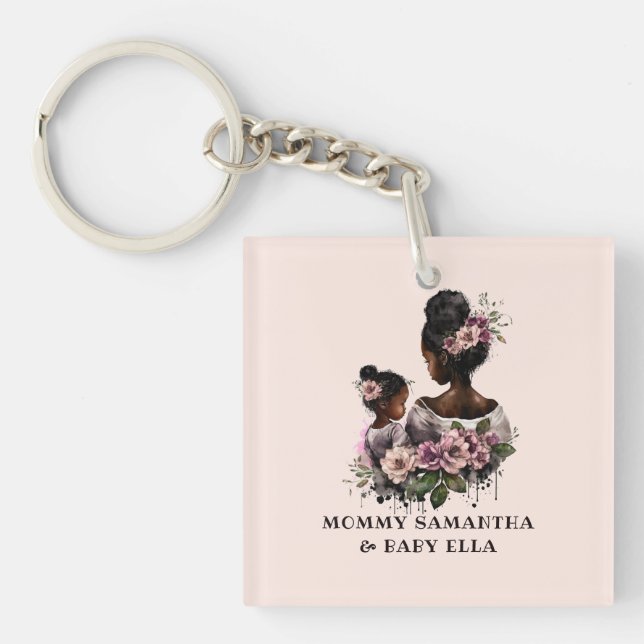 Porte-clefs Belle mère et fille noire (7) (Devant)