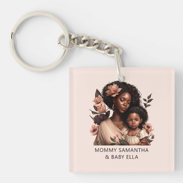Porte-clefs Belle mère et fille noire (9) (Devant)