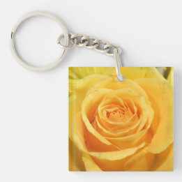 Porte-clefs Belle photo de rose jaune