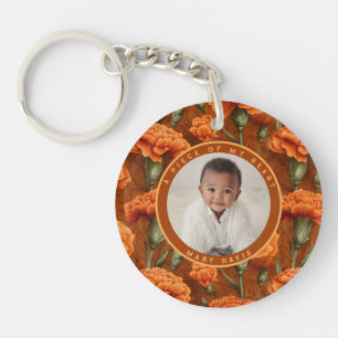 Porte-clefs Belle photo de souvenir personnalisé Œillet