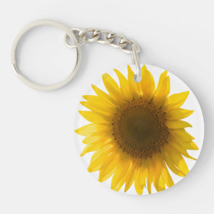 Porte-clefs Belle photo de tournesol réaliste, motif minimalis