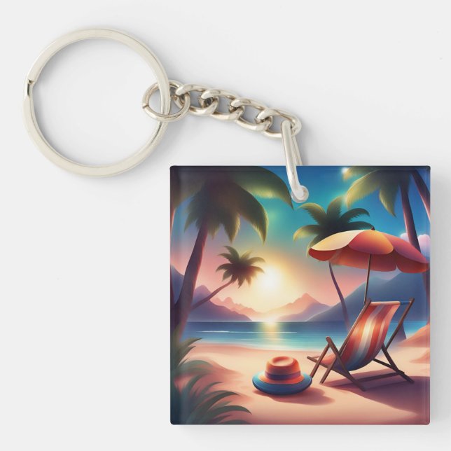 Porte-clefs belle plage (Devant)