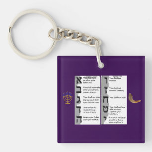 Porte-clefs Belle Tapisserie des Dix Commandements Hébreux