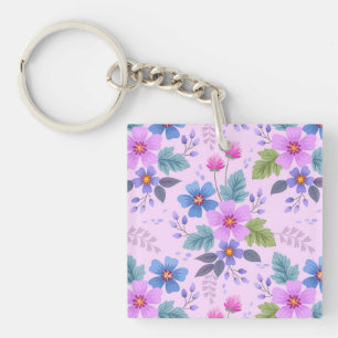 Porte-clefs Belles fleurs motif floral-36841