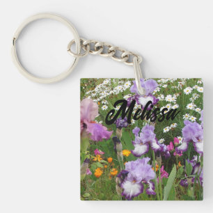 Porte-clefs Belles Iris Violettes Irides fleur floral Jardin