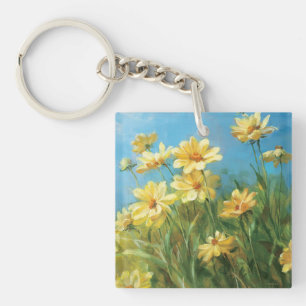 Porte-clefs Belles marguerites jaunes