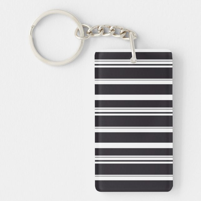 Porte-clefs Belles rayures blanches noires (Devant)