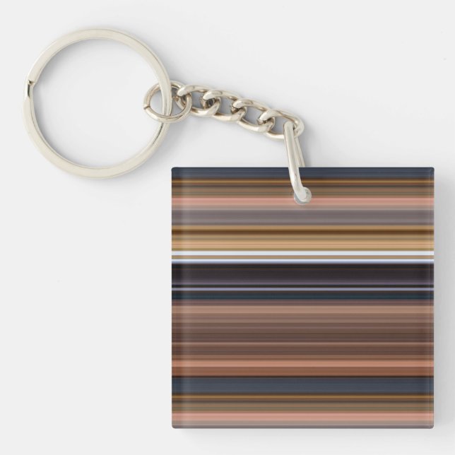 Porte-clefs Belles rayures bleues brunes (Devant)
