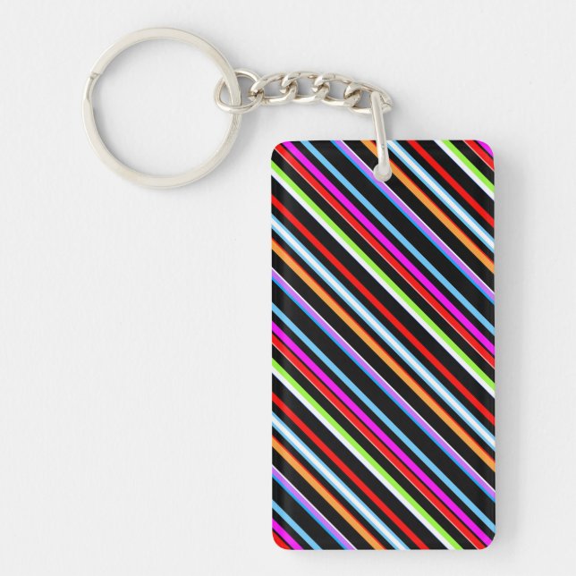 Porte-clefs Belles rayures colorées (Devant)