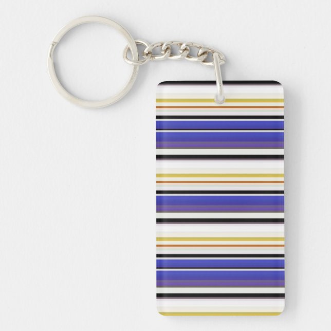 Porte-clefs Belles rayures violettes blanches (Devant)