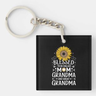 Porte-clefs Bénie d'être appelée maman grand-mère Grand Tourne