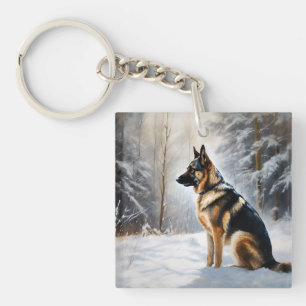 Porte-clefs Berger Allemand Qu'il neige Noël