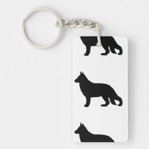 Porte-clefs berger allemand silo noir