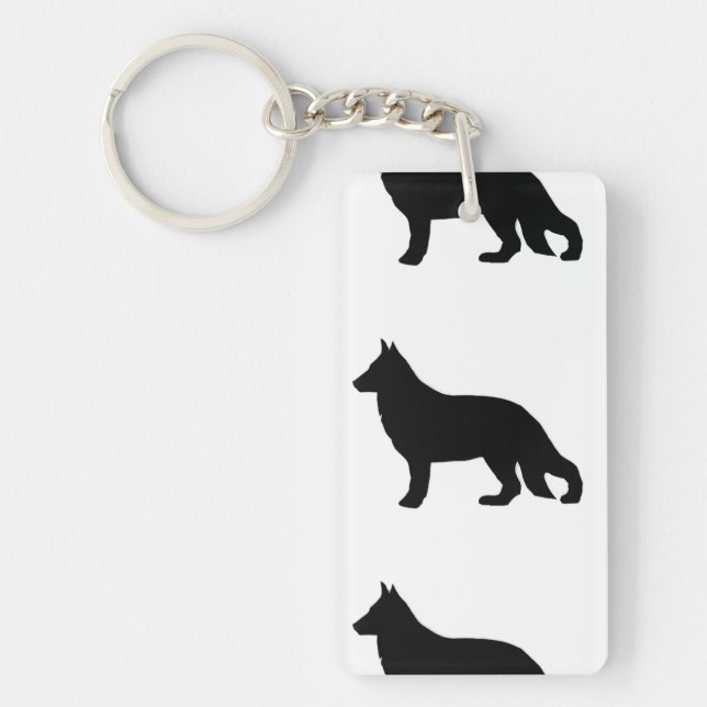 Porte-clefs berger allemand silo noir (Devant)