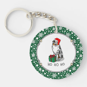 Porte-clefs Berger australien de Noël (bleu merle tan/w 1)