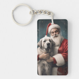 Porte-clefs Berger d'Anatolie avec le Père Noël de Noël