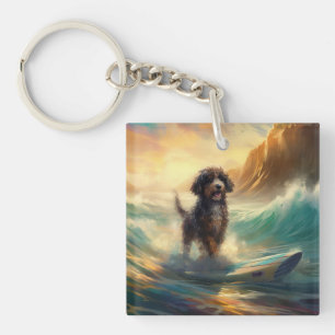 Porte-clefs Bernedoodle Beach Surf Peinture