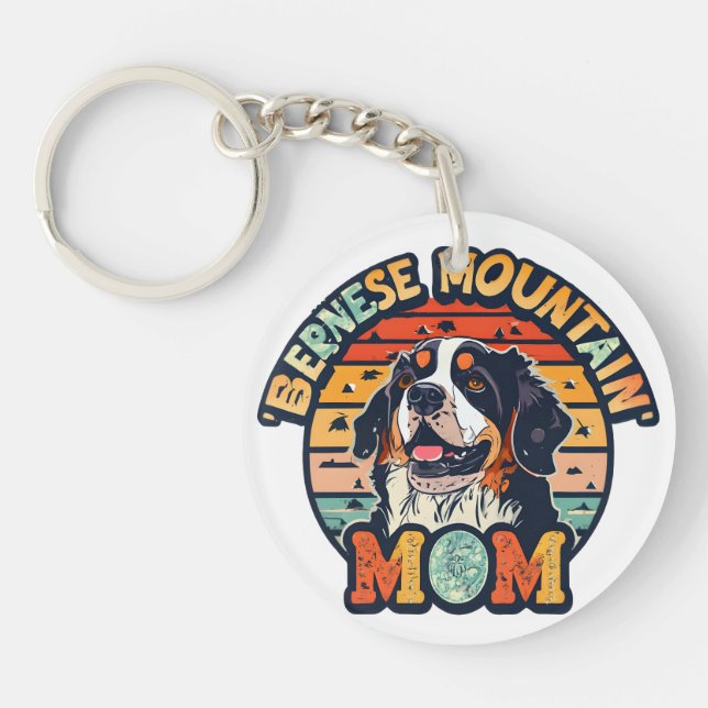 Porte-clefs Bernese Mountain Mom : Où l'amour et le style entr (Devant)