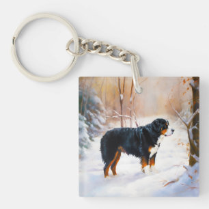 Porte-clefs Bernese Mountain Qu'il neige Noël