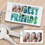 Porte-clefs BEST AMIS 2 Photos Turquoise Turquoise<br><div class="desc">Créez votre propre porte - clé photo unique et mémorable avec 2 photos pour vos besties ou BFF avec ce titre de typographie amusant de BEST AMIS dans les tons multicolores de turquoise, turquoise, bleu et vert aquarelle sur un côté et une photo à fond sur le dos. ASSISTANCE :...</div>