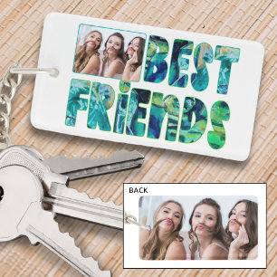 Porte-clefs BEST AMIS 2 Photos Turquoise Turquoise