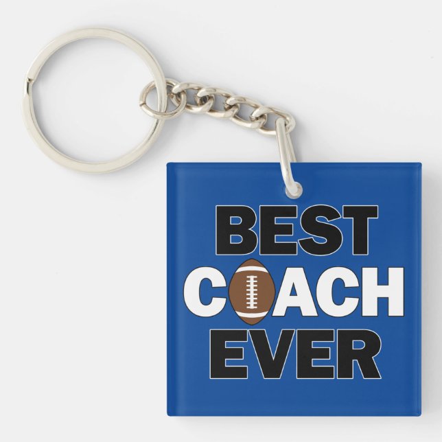 Porte-clefs BEST COACH EVER Football Coach Sports personnalisé (Devant)