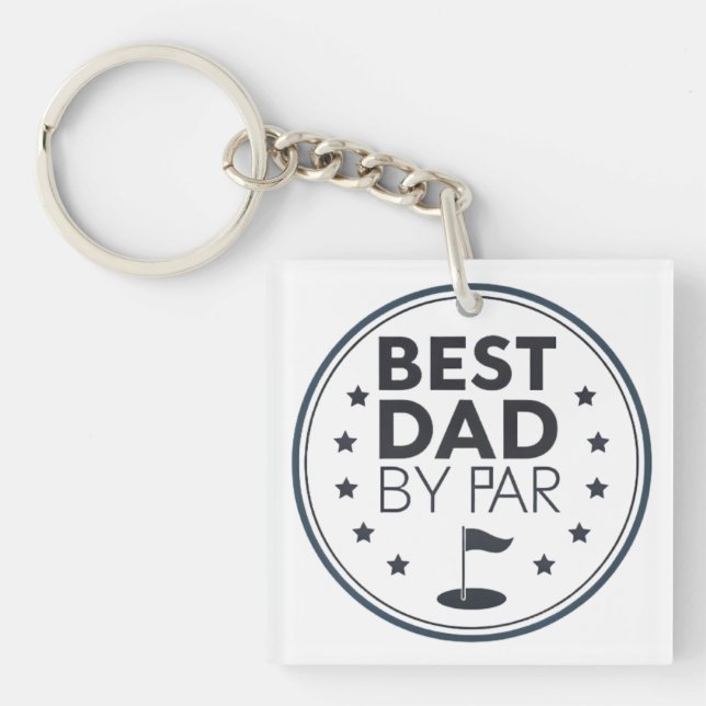 Porte-clefs Best Dad By Par Golf Badge Design (Devant)