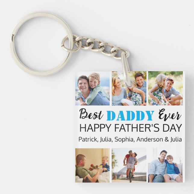 Porte-clefs Best Daddy Ever : Fête des pères personnalisée Col (Devant)