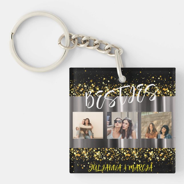 Porte-clefs Best Friends Besties Photo Collage BFF Keepsaké (Devant)