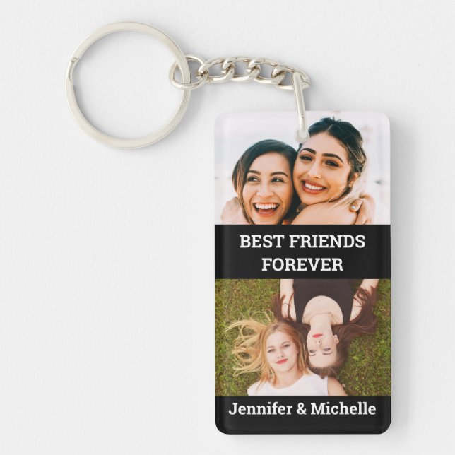 Porte-clefs Best Friends Forever 4 Photo personnalisée et nom  (Devant)